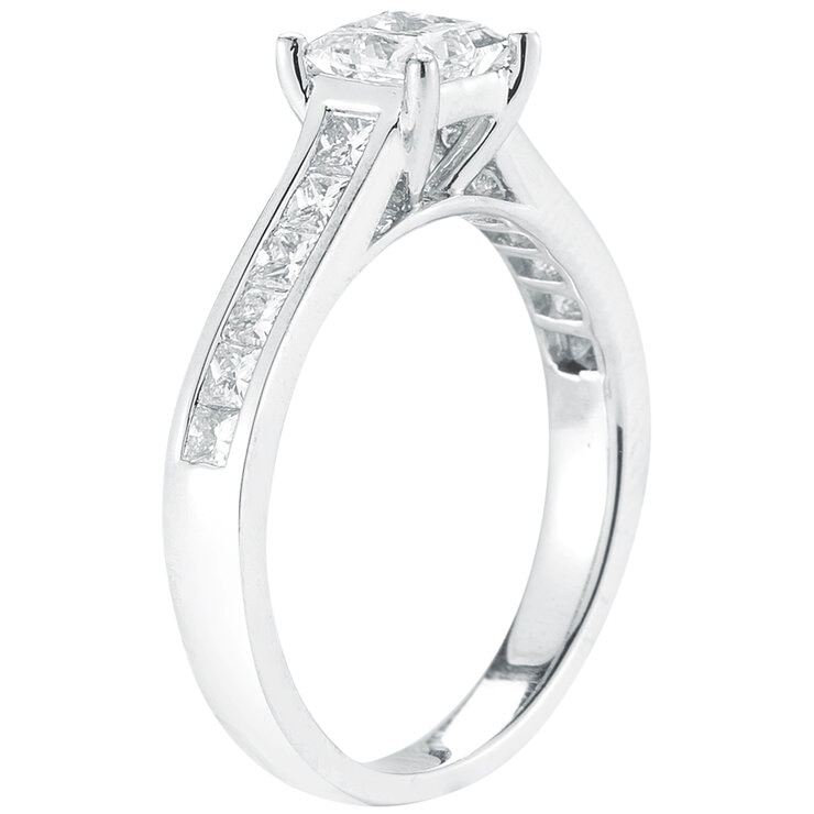 Platinum 2.05CTW Princess Cut Diamond Bridal Set