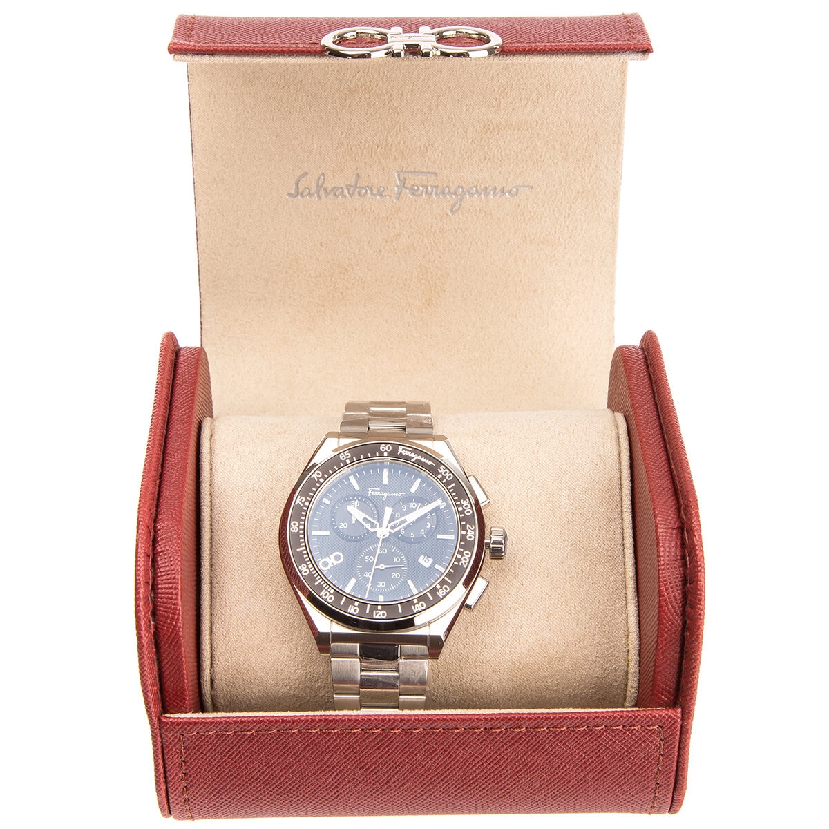 Salvatore Ferragamo 1898 Chrono Sport Guilloche Dial Men's Watch SFUI00821