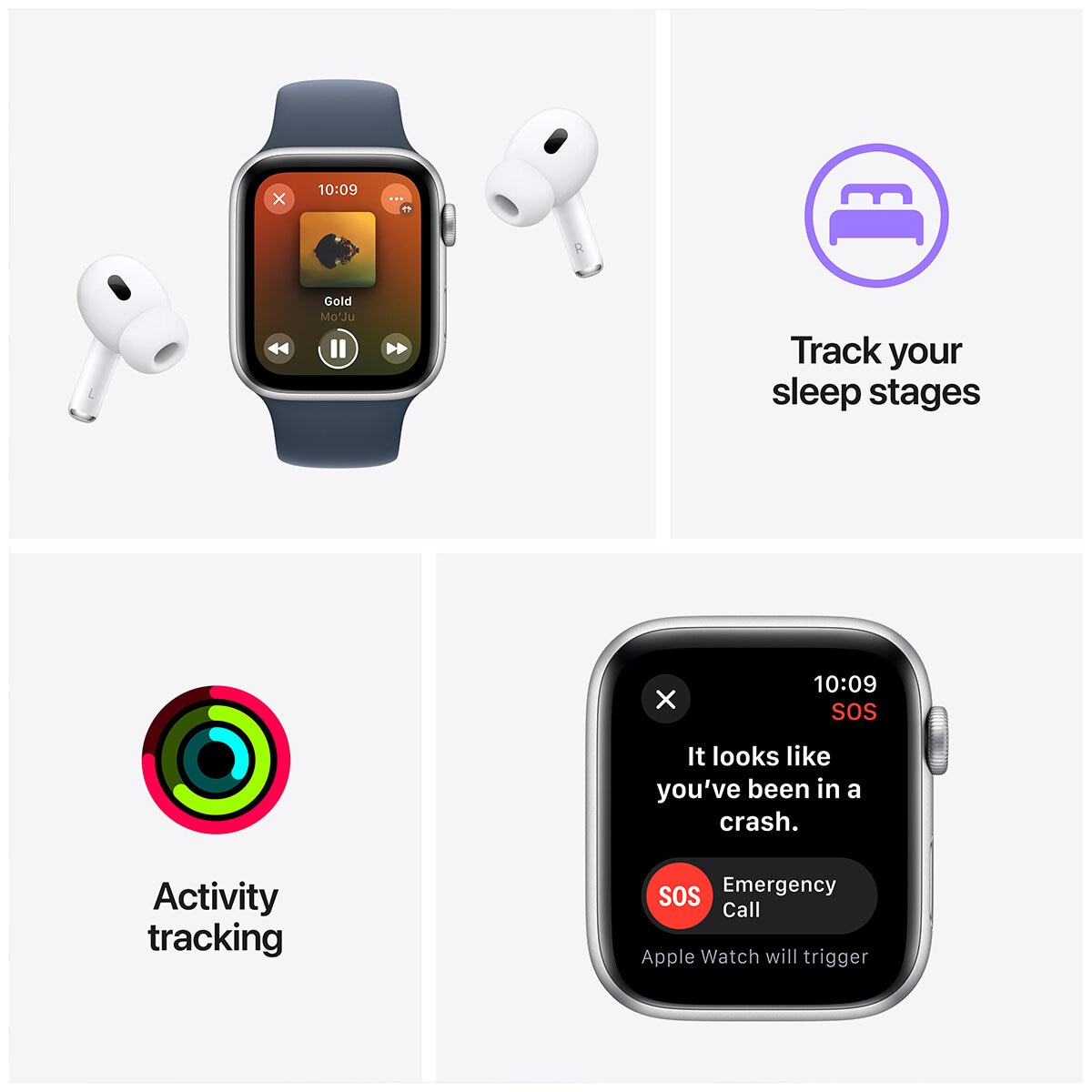 Apple Watch SE GPS 40mm Starlight Aluminium Case with Starlight Sport Band - S/M