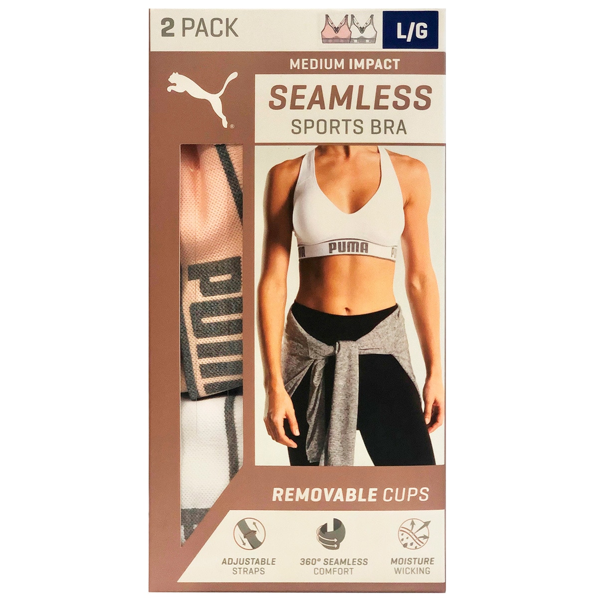 Puma 2 pack Sports Bra - Extra Large