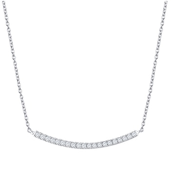 18KT White GoldRound Brilliant Cut 0.15ctw Diamonds Necklace