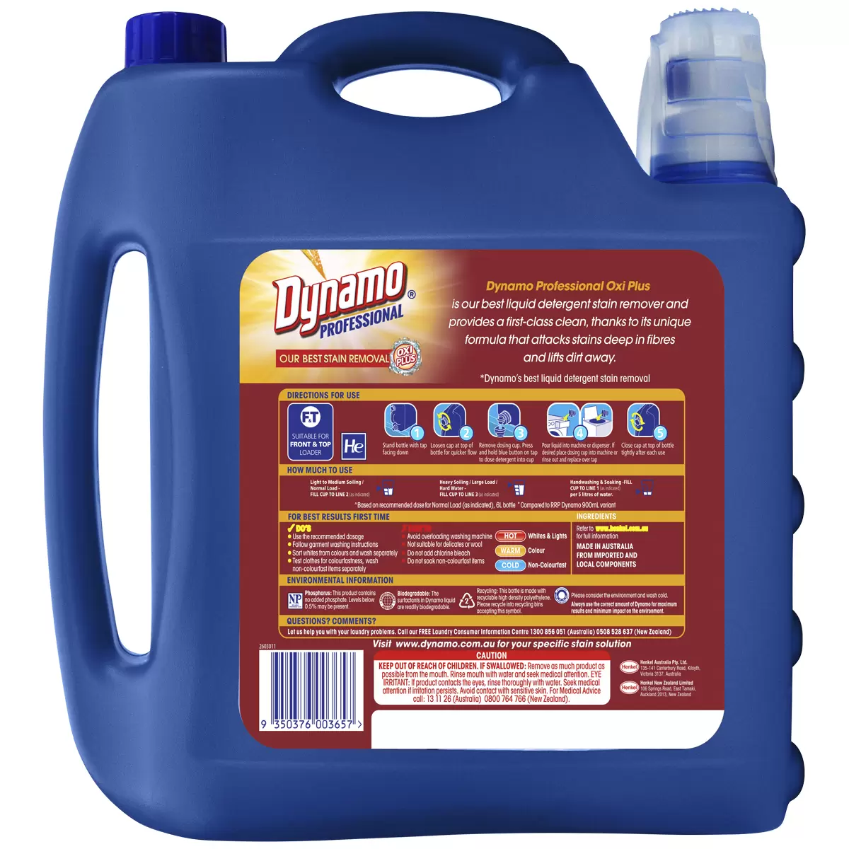 Dynamo Professional Oxi Plus Laundry Liquid 6L