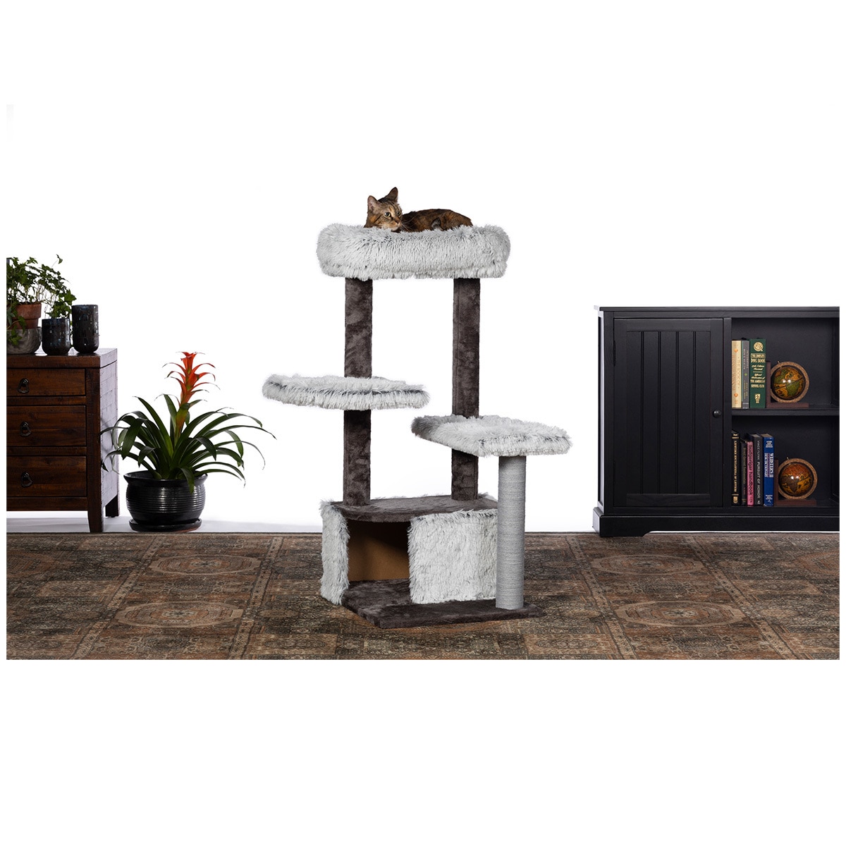Kitty Power Paws Frosty Lodge Cat Furniture 29 1/4" x 19 1/4" x 43"