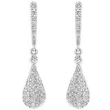 18KT White Gold 0.97ctw Diamond Drop Earrings