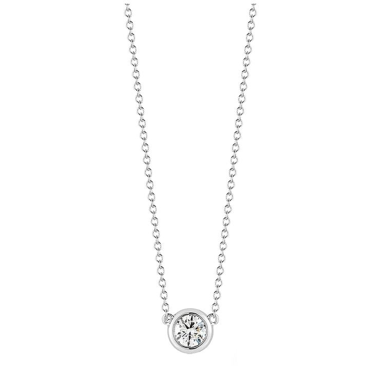 Round Brilliant 0.50ctw 18KT White Gold Diamond Pendant Costco Australia