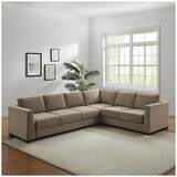 Thomasville Caler 3 Piece Fabric Sectional with Sleeper and Storage Seat
