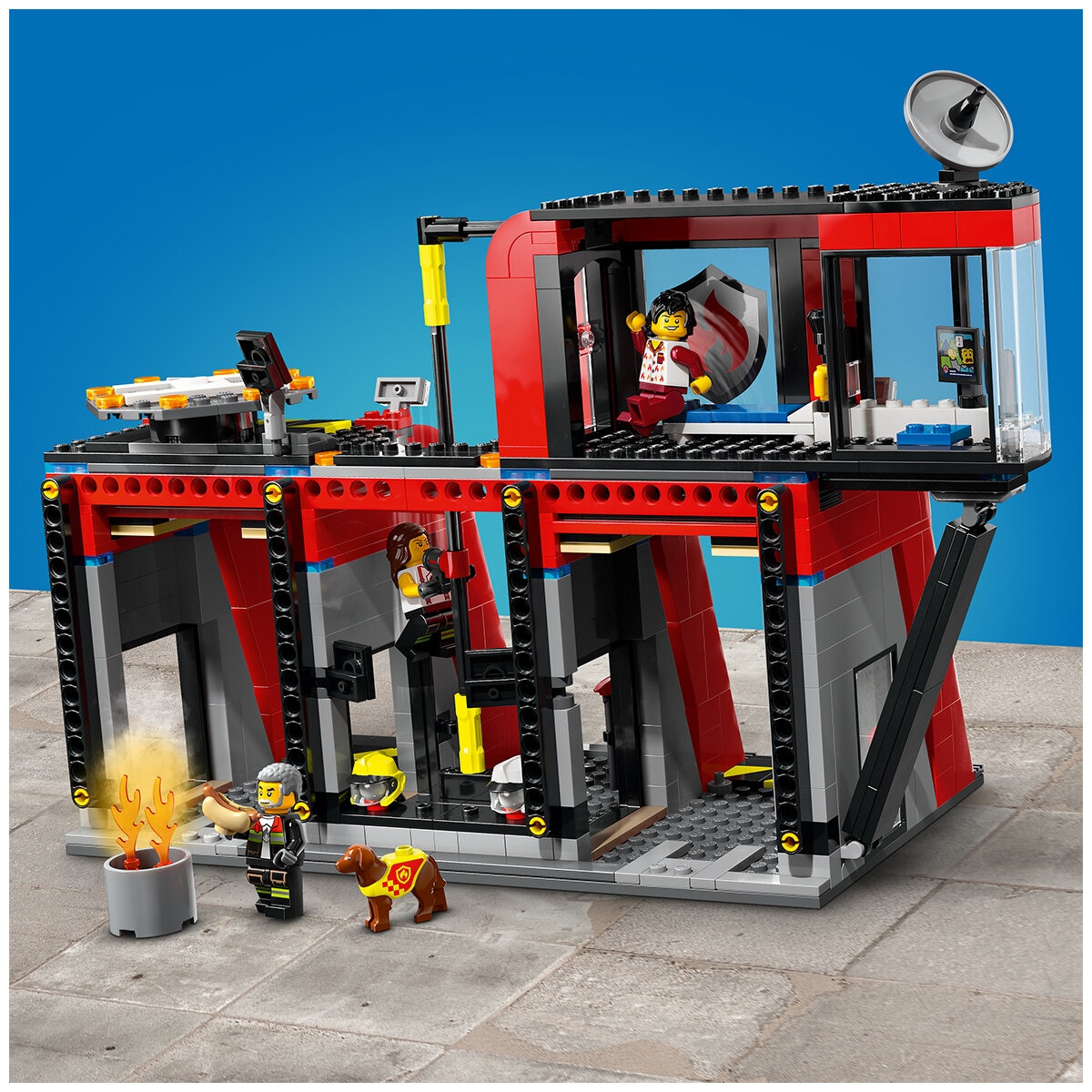 LEGO fire station with fire truck city 6041