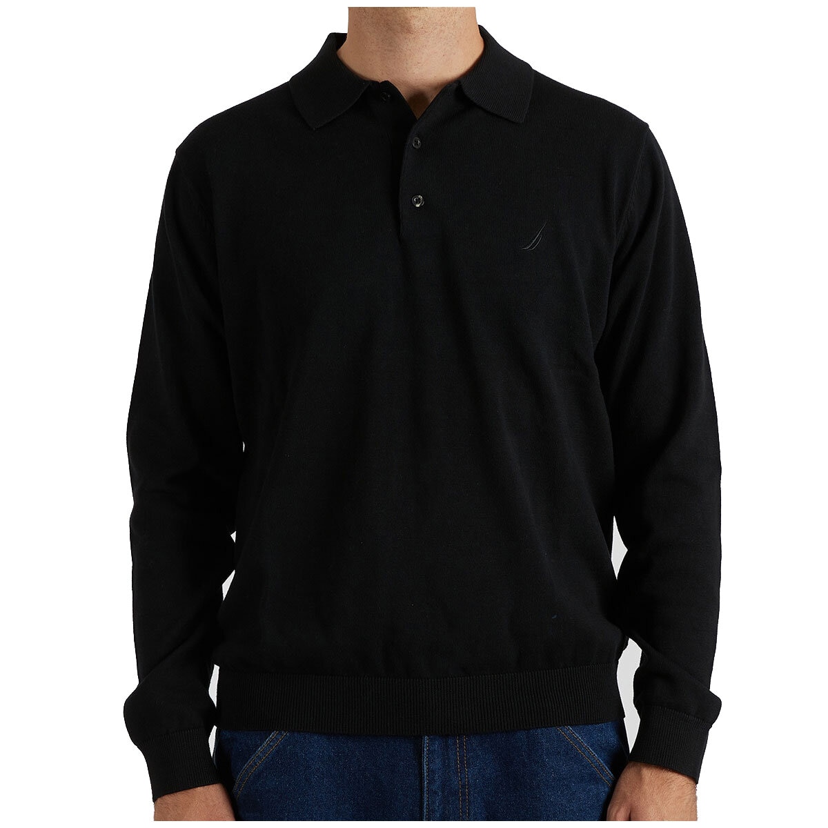 Nautica Long Sleeve Knit Polo Nautica Long Sleeve Knit Polo