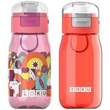 Zoku Kids Flip Gulp Bottle 2 pack (Pink + Red)