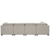 Thomasville 6 Piece Fabric Modular Sectional With Storage Ottoman