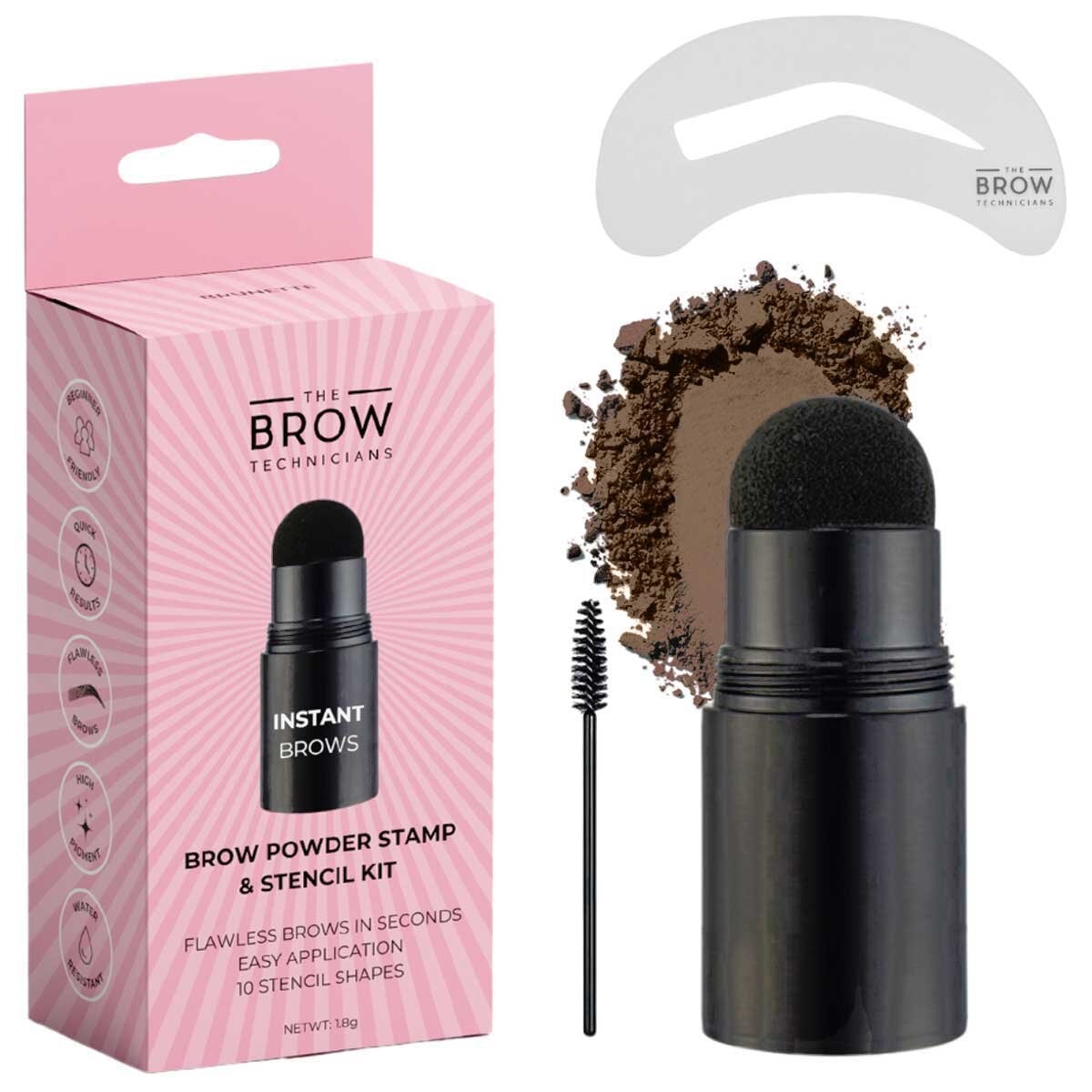 Eyebrow Powder Stamp And Stencil Kit 2 Pack Taupe