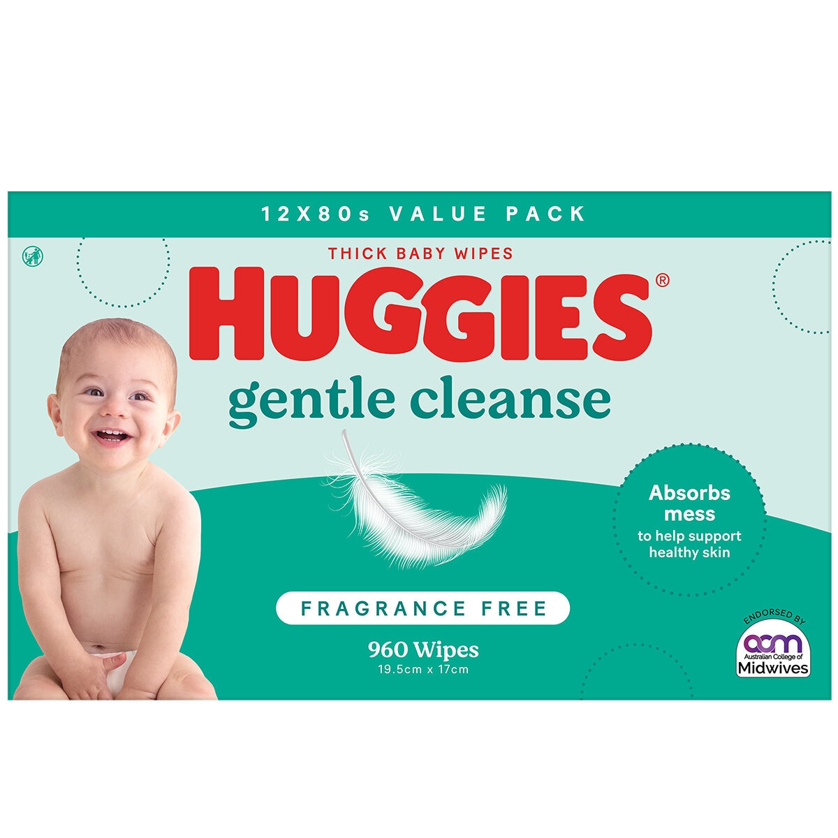 Huggies Fragrance Free Baby Wipes 24 x 80 Wipes 2 Pack
