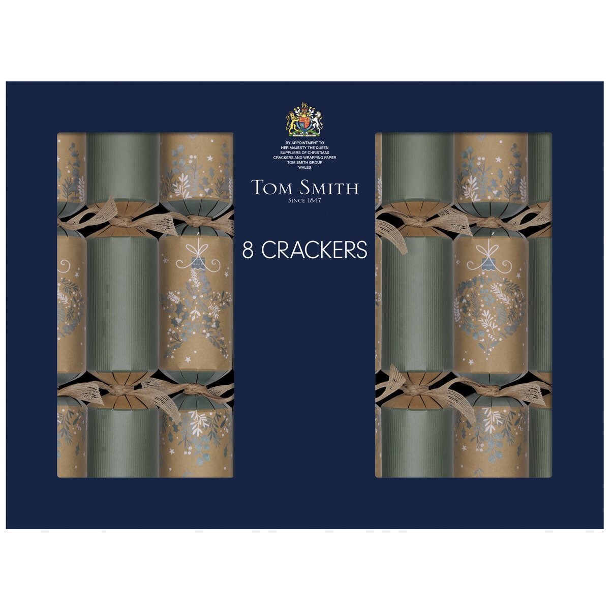 Tom Smith 8 Luxury Christmas Crackers Kraft Paper