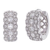 18KT White Gold 0.72ctw Round Brilliant Cut Diamond Hoop Earrings