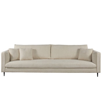 Moran Elkhorn Ellis Latté Fabric 4 Seater Sofa