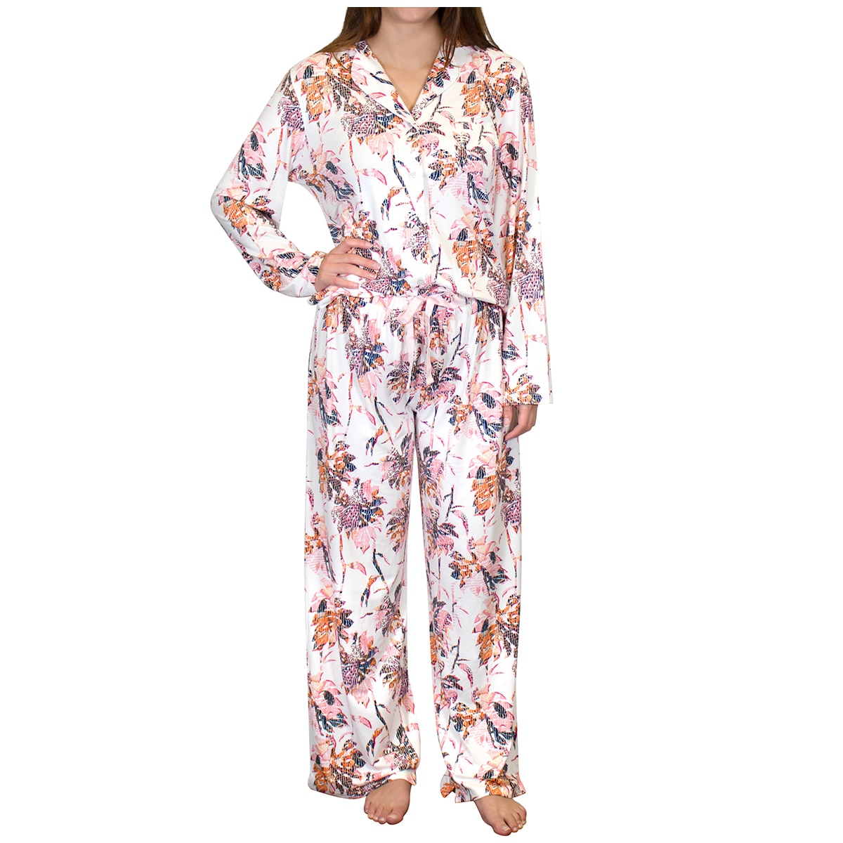 Carribean Joe's Women's PJ Set - Cream Palm