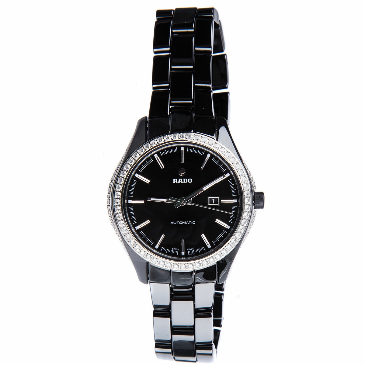Rado Hyperchrome Black Dial Diamond Bezel Women's Watch