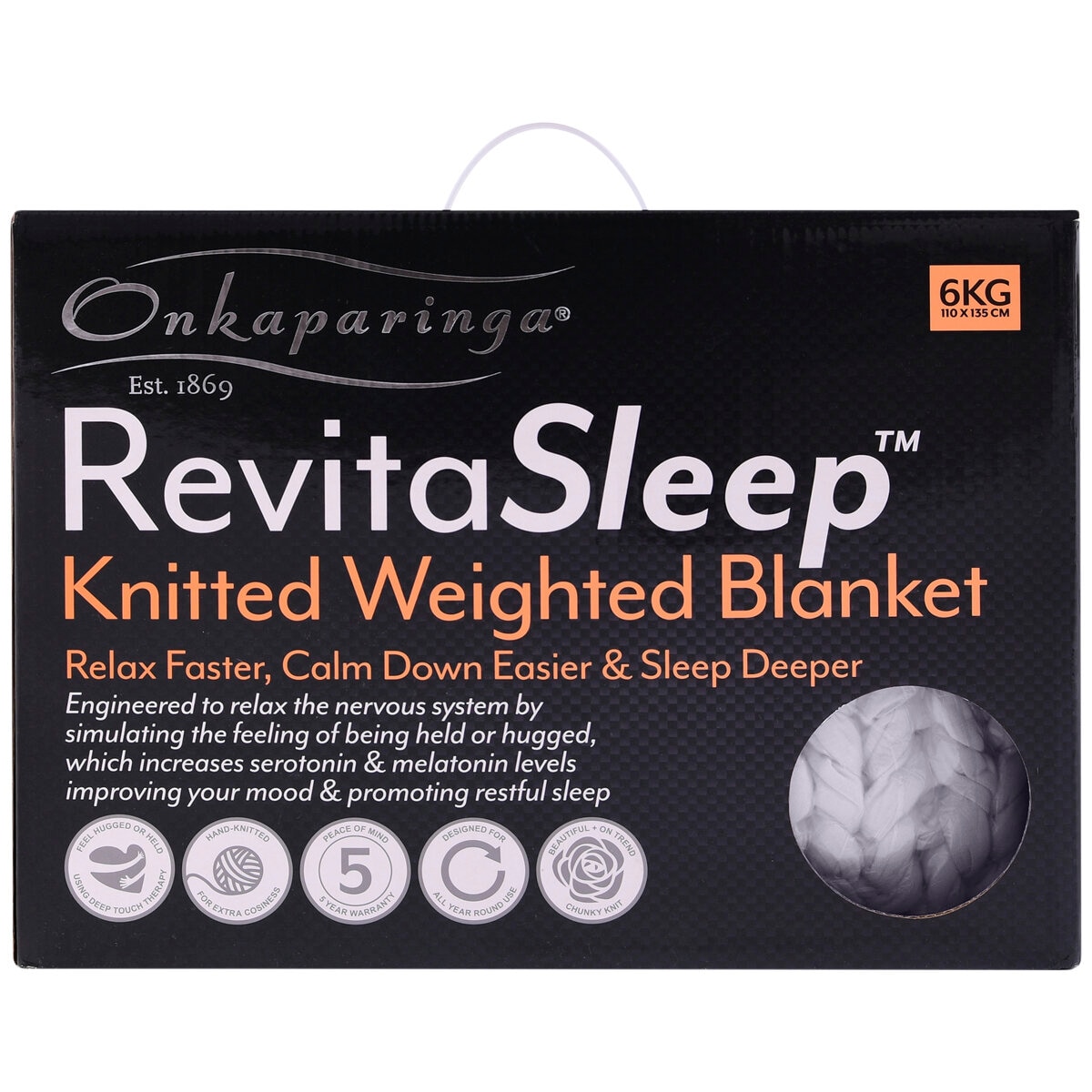 Onkaparinga Knitted Weighted Blanket 6 kg Grey