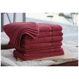 Kingtex Plain dyed 100% Combed Cotton towel range 550gsm Bath Sheet set 14 piece - Burgundy
