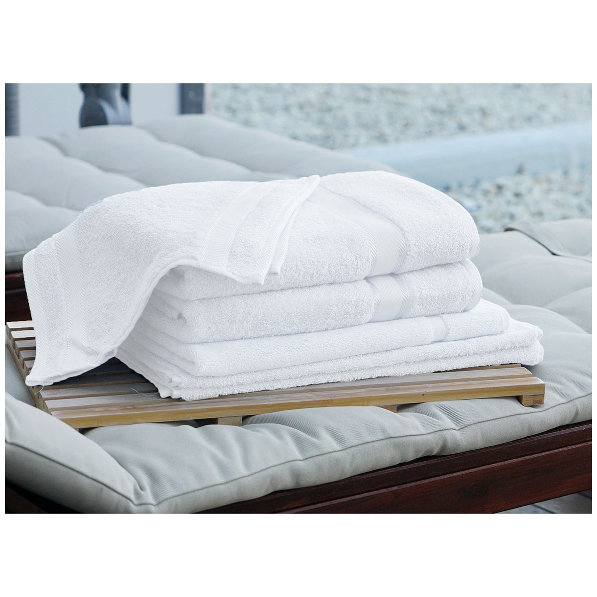 Kingtex Plain dyed 100% Combed Cotton towel range 550gsm Bath Sheet set 7 piece - White