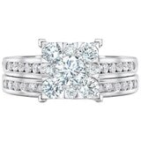 18KT White Gold 1.10ctw Diamond Bridal Set With 0.30ctw Centre
