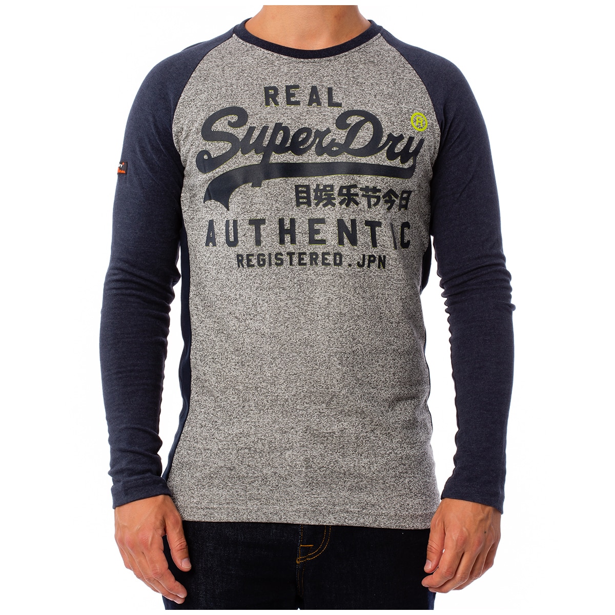 SuperDry LS Tee - Raglen Sleeve - Navy