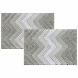 Riviera Homes Chevron Bath Mat 2 Pack Light Grey Riviera Homes Chevron Bath Mat 2 Pack Light Grey
