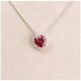 18KT White Gold 0.25ctw Diamond And Pink Tourmaline Pendant