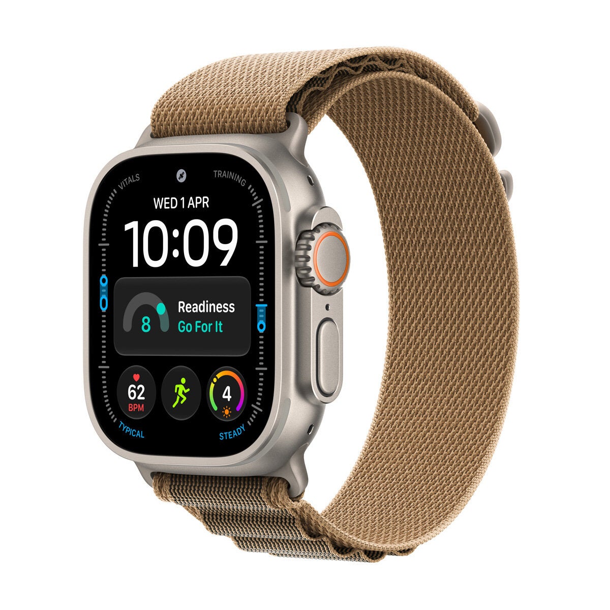 Apple Watch Ultra 4 GPS + Cellular 49mm Natural Titanium Case with Desert Alpine Loop