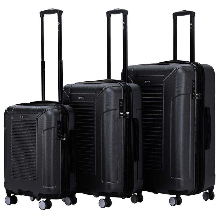 Tosca Matrix Range 3 Piece Luggage Set Black