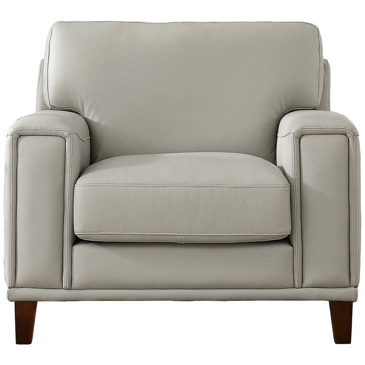 Prospera Home Jensen Leather Lounge Chair Grey Costco Australia