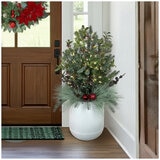 Pre-Lit Holiday Topiary 99cm White Pre-Lit Holiday Topiary 99cm White