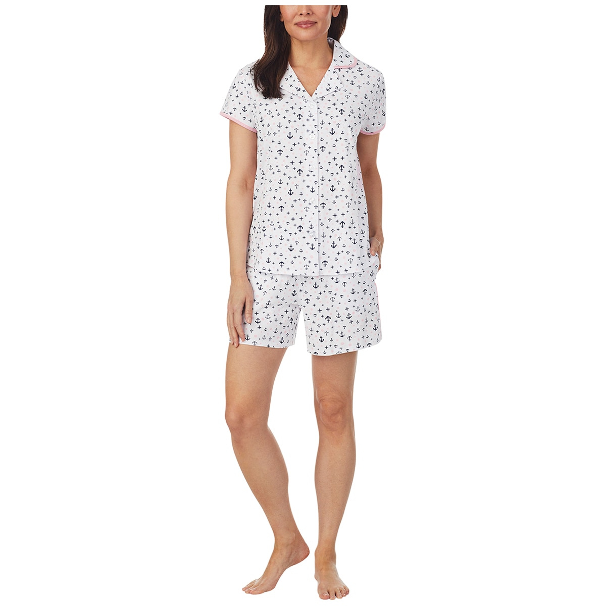 Nautica Women's 2PC PJ Set - White Multi | Costco Australia