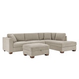 Thomasville Fabric Sectional With Storage Ottoman