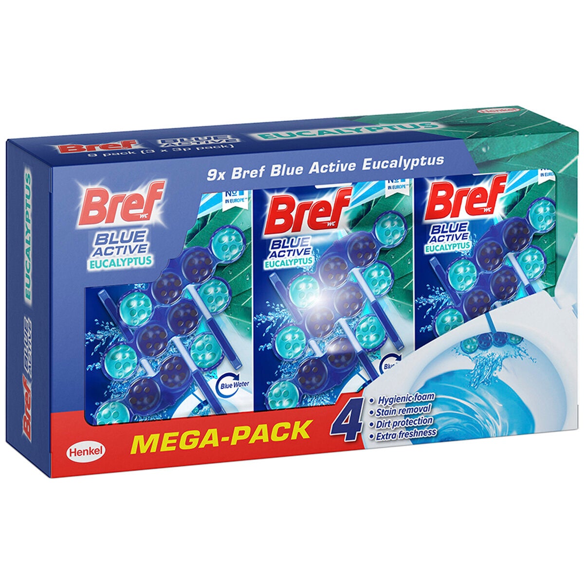 Bref Blue Active Eucalyptus Rim Block Toilet Cleaner 9 x 50g Bref Blue Active Eucalyptus Rim Block Toilet Cleaner 9 x 50g