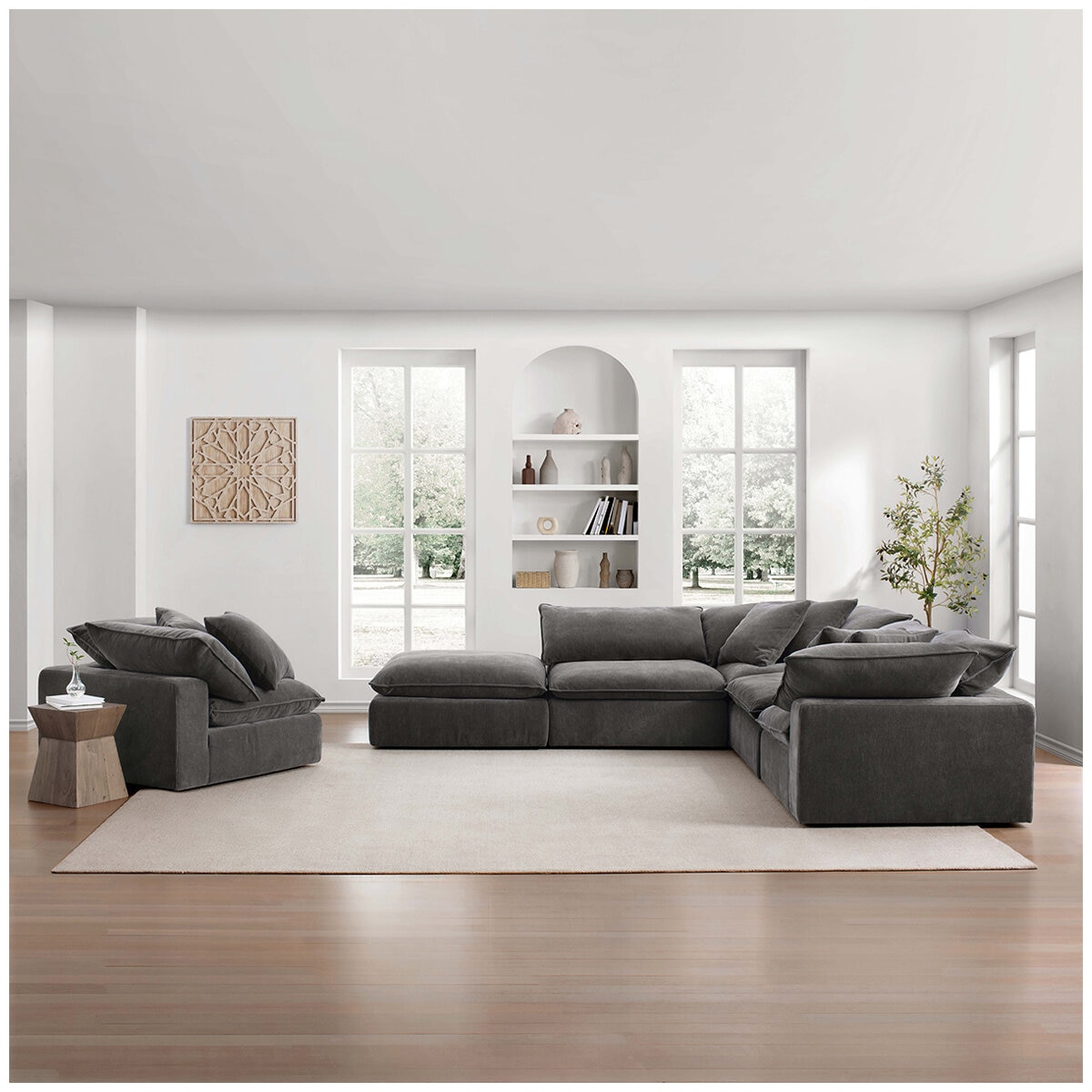 Aiden & Ivy 6 Piece Fabric Modular Sectional