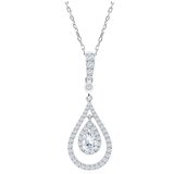 18KT White Gold 0.85ctw Diamond Teardrop Pendant