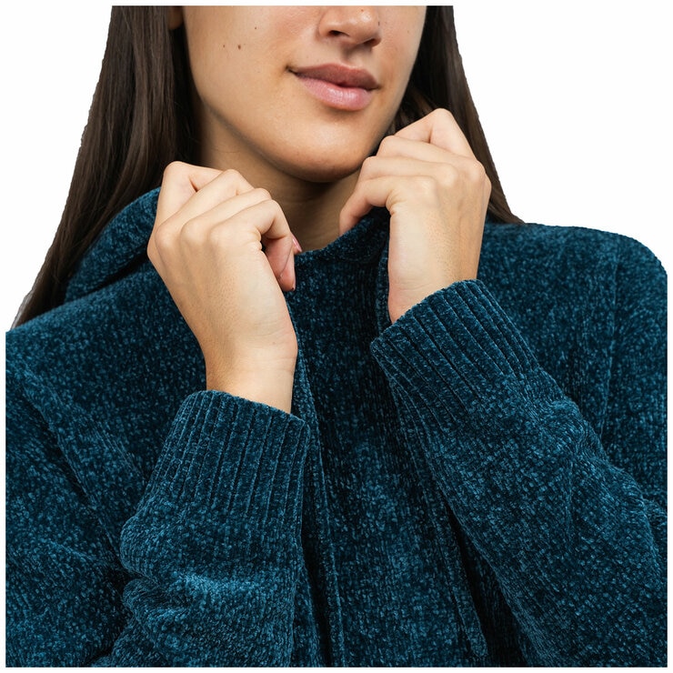 Jachs Girlfriend Women's Chenille Hoodie Sweater Teal US Medium
