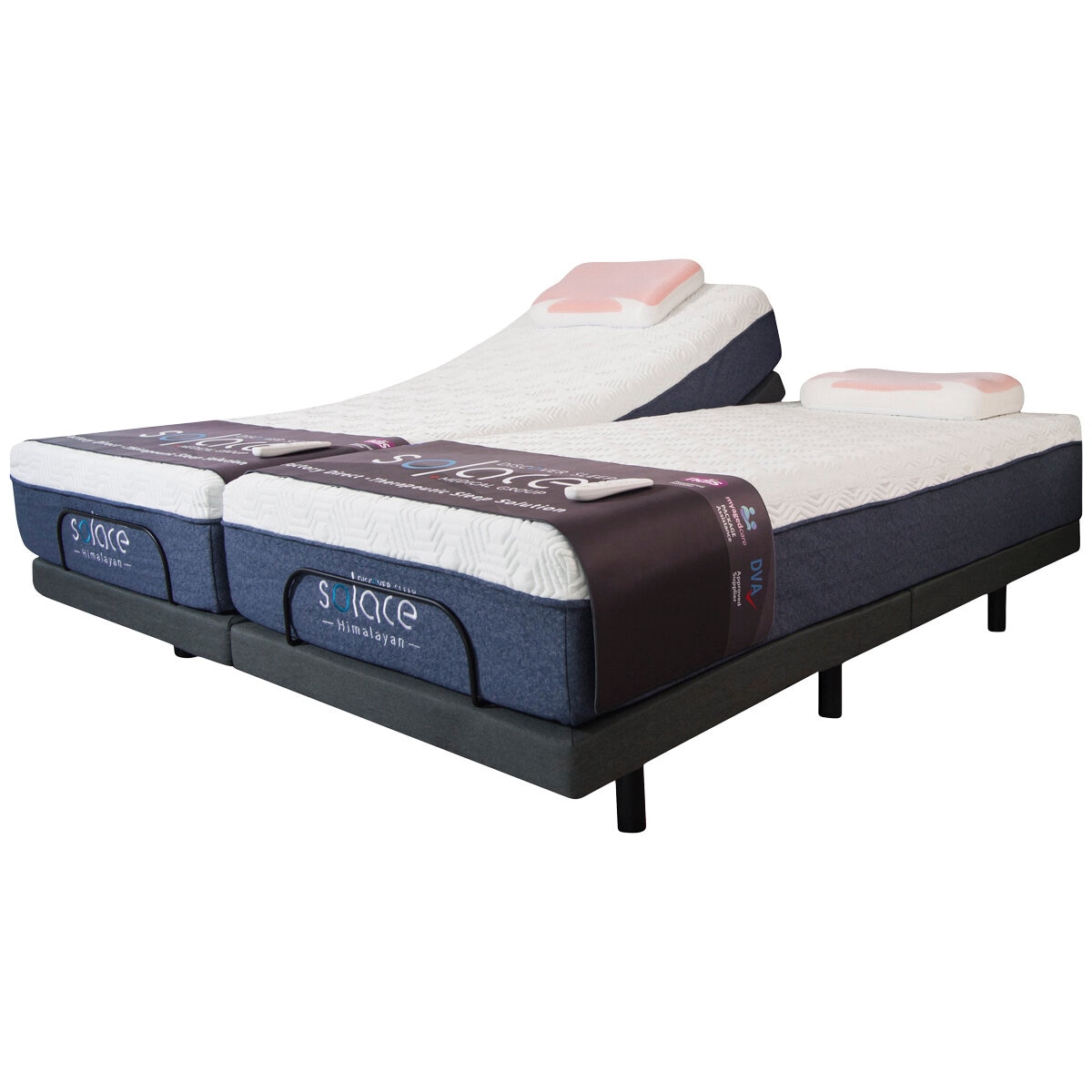 Solace Himalayan Mattress + Better Sleep Adjustable Base Super King Charcoal Grey