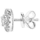 18KT WG 0.40CTW Diamond Sapphire Centre Earrings/