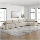 Aiden & Ivy Fabric Stationary Modular Sectional 6 Piece