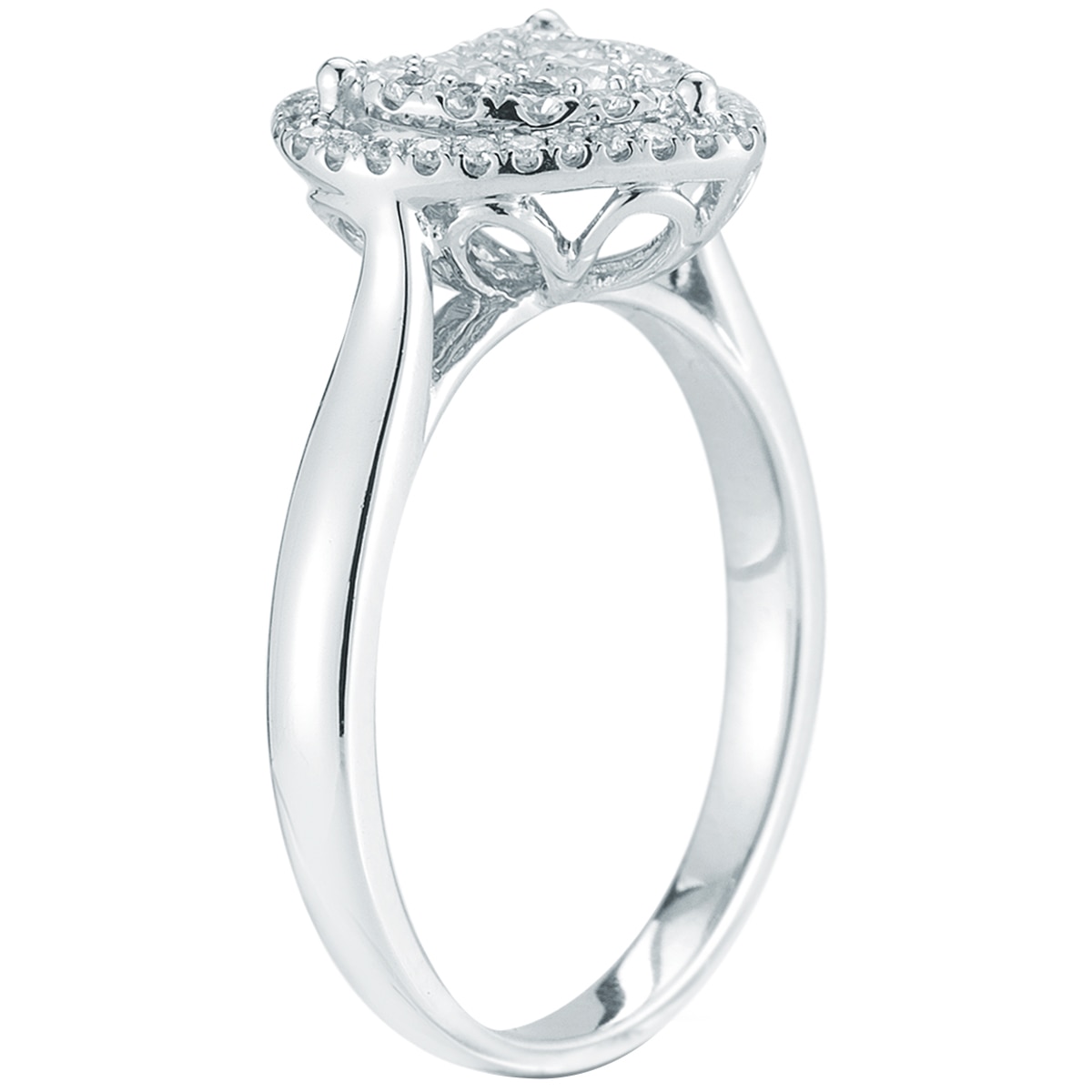 0.49ctw Heart Cluster Ring