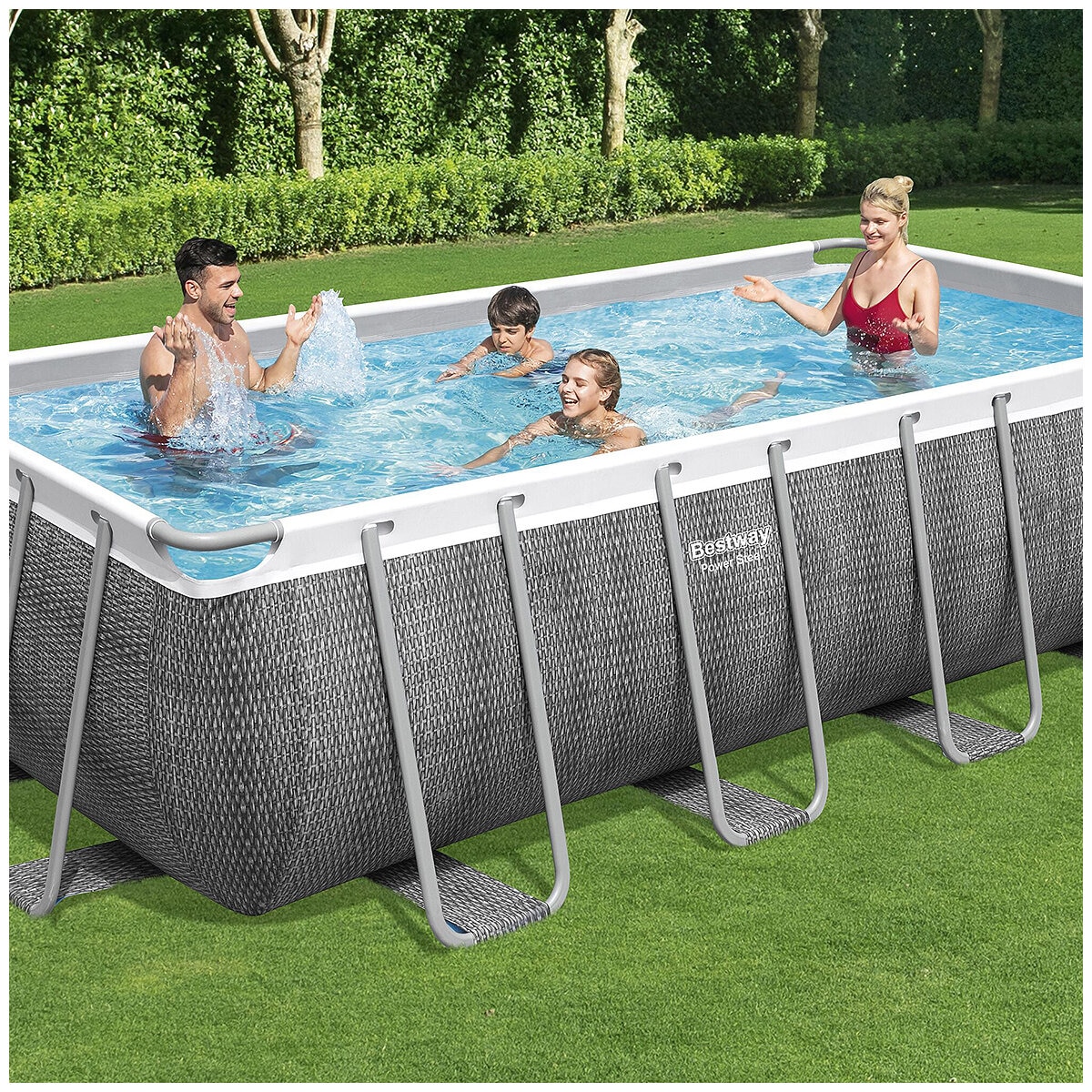 Bestway Power Steel Rectangular Pool Set 4.88M x 2.44M x 1.22M