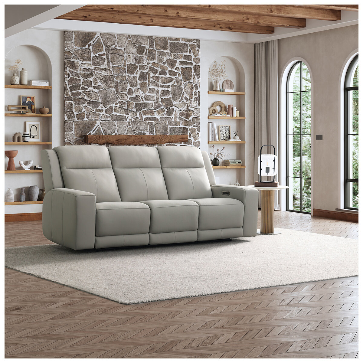 Simon Li Furniture Leather Power Reclining Sofa