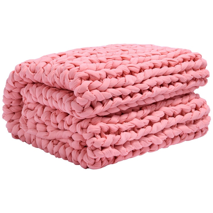 Onkaparinga Knitted Weighted Blanket 6 kg Peach