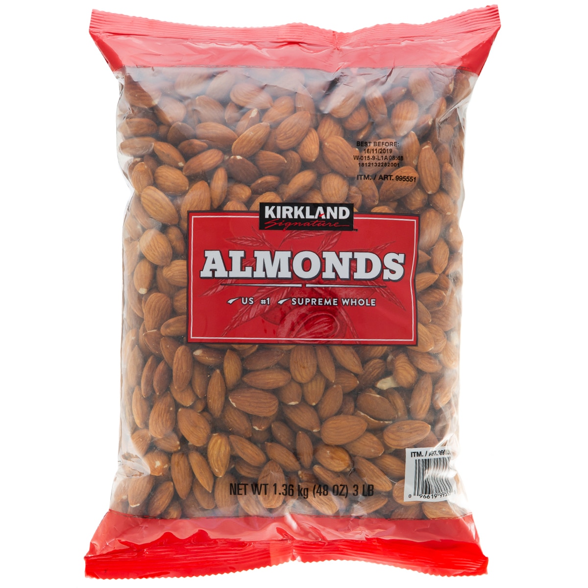 Kirkland Signature Whole Almonds 1.36kg
