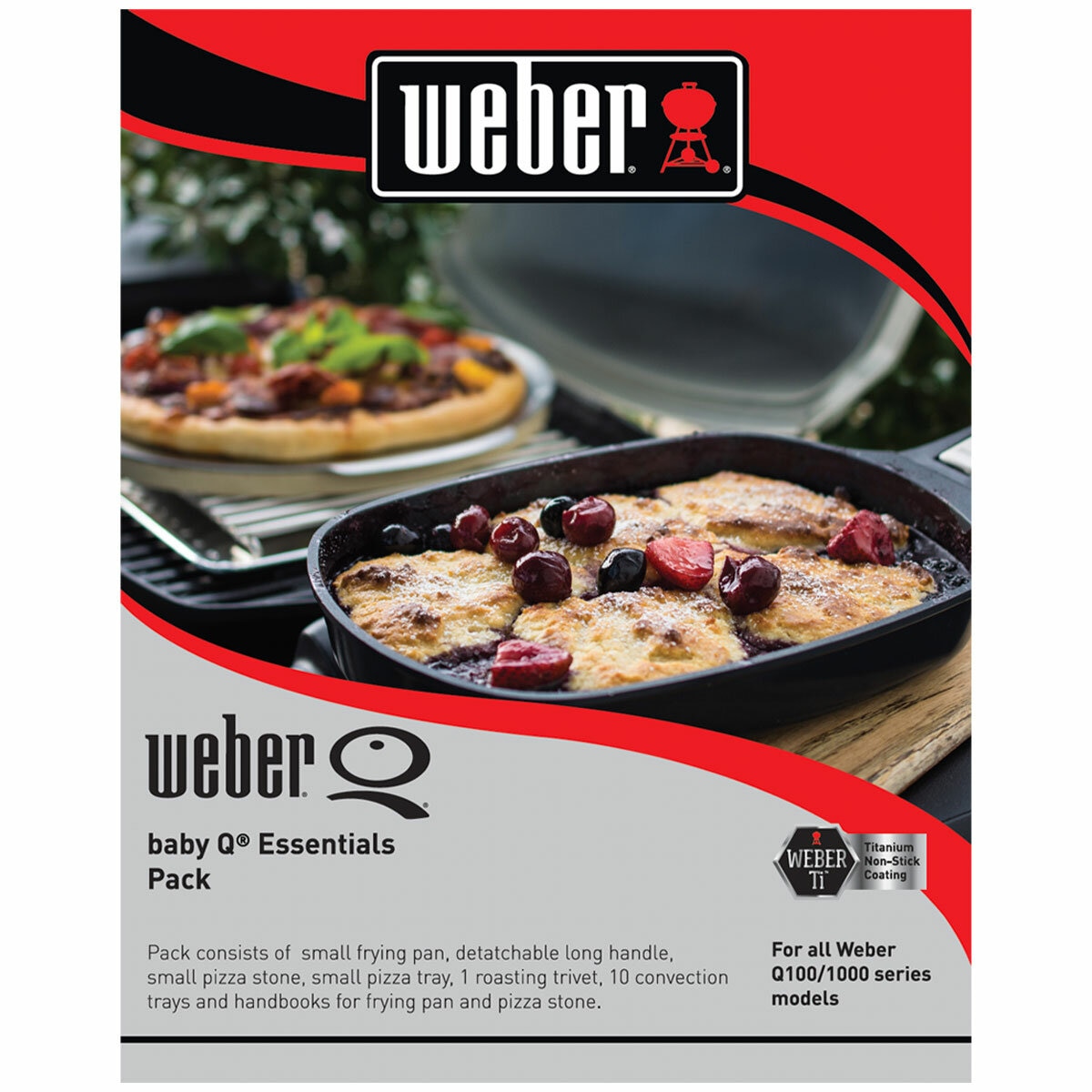 Weber Baby Q1000 Black Barbecue With Essentials Pack And Cover