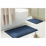 Town & Country Memory Foam Bath Rug 2 Pack Dress Blue