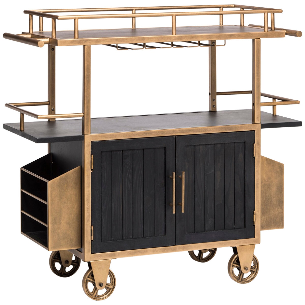 Wine Stash Industrial French Bar Cart