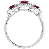 0.24ctw Diamond with  Ruby Trio Ring